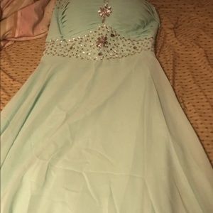 Mint green prom dress